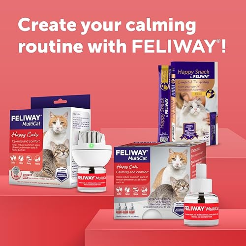 Vista 9 de FELIWAY® MultiCat 6 x Recambios calmantes para gatos de 30 días para difusor de feromonas, paquete de valor de 6 x 48ml (1.6 fl oz) - Ayuda a