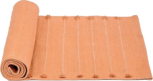 Miniatura 6 de Sivi Tapete de yoga de algodón orgánico a base de hierbas, tapete antideslizante ecológico tejido a mano, grueso y cómodo (0.945 x 2.835 x 0.197 in)