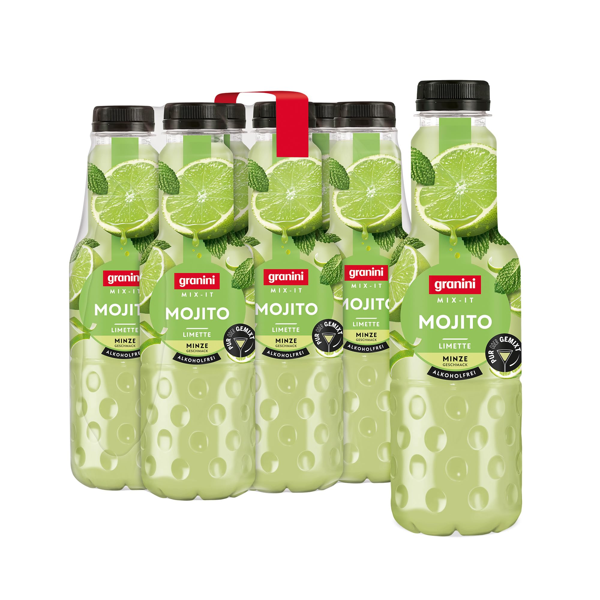 granini MIX-IT Mojito (6 x 0,75L), Limette Minze Fruchtsaftgetränk, Mocktail, Party-Drink, vegan, laktosefrei, mit Pfand