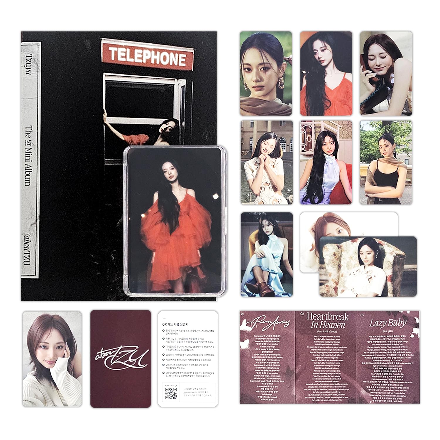 Jyp Ent. Red Tzuyu Of Twice - 1St Mini Album [Aboutzu] (Platform_nemo Ver.) Album Case + Special Photocard + Lyric Paper + Photocard + Qr Card + Manual Card + 5 Extra Photocards