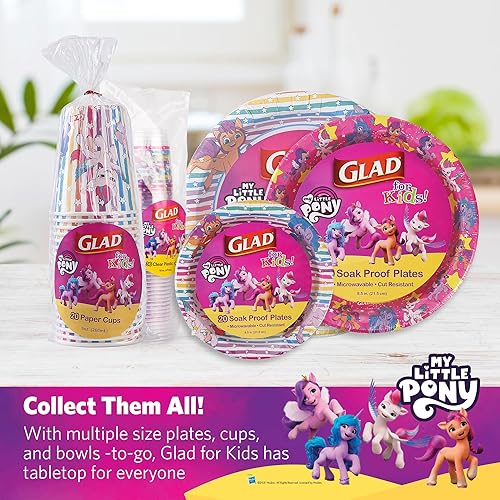 Miniatura 6 de Glad My Little Pony - Vasos de plástico transparente para niños, 16 onzas, 36 unidades, vasos desechables con diseños de My Little Pony, 36