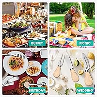 Vista 7 de Juego de cuchillos esparcidores de madera para tablero de charcutería, cuchillos de mantequilla con mango de madera para kit de queso, mini cuchillo