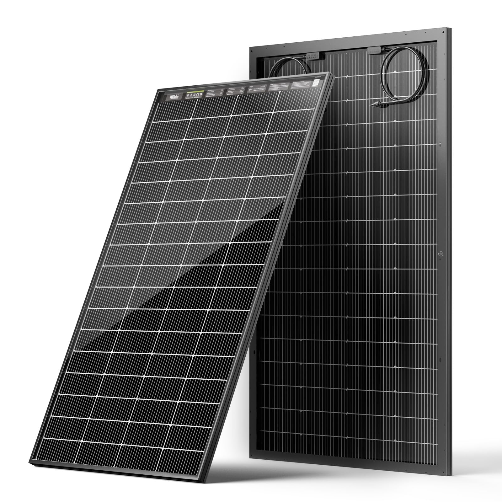 hqst n-type 16bb 200w bifacial solar panel, with 25% efficiency, grade a+ cells, ip65 rating for rv, trailer, marine, home rooftop, farm, off grid