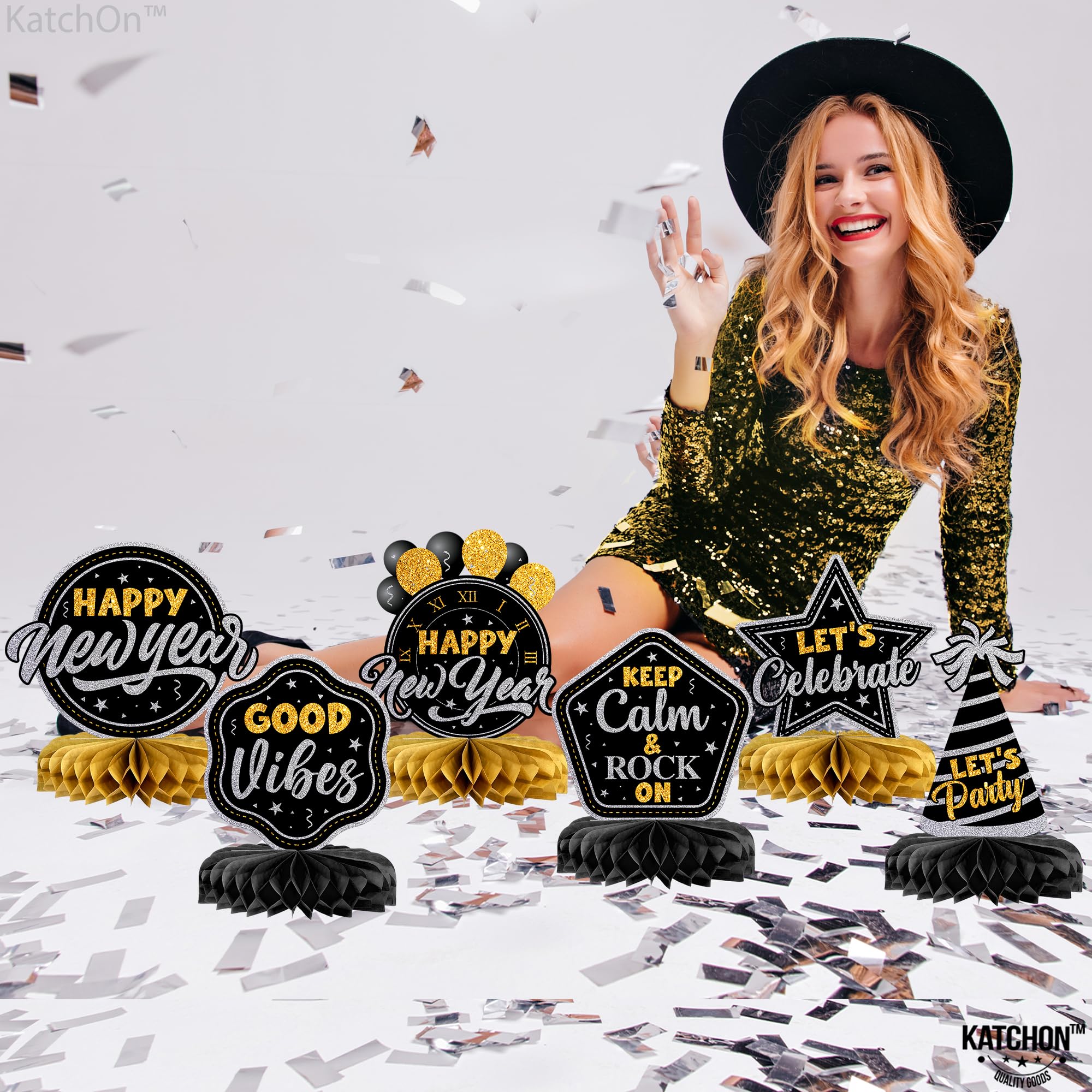 2026 antique happynew yearしめ縄飾り Amazon.com: KatchOn, New Year Honeycomb Centerpieces Decorations