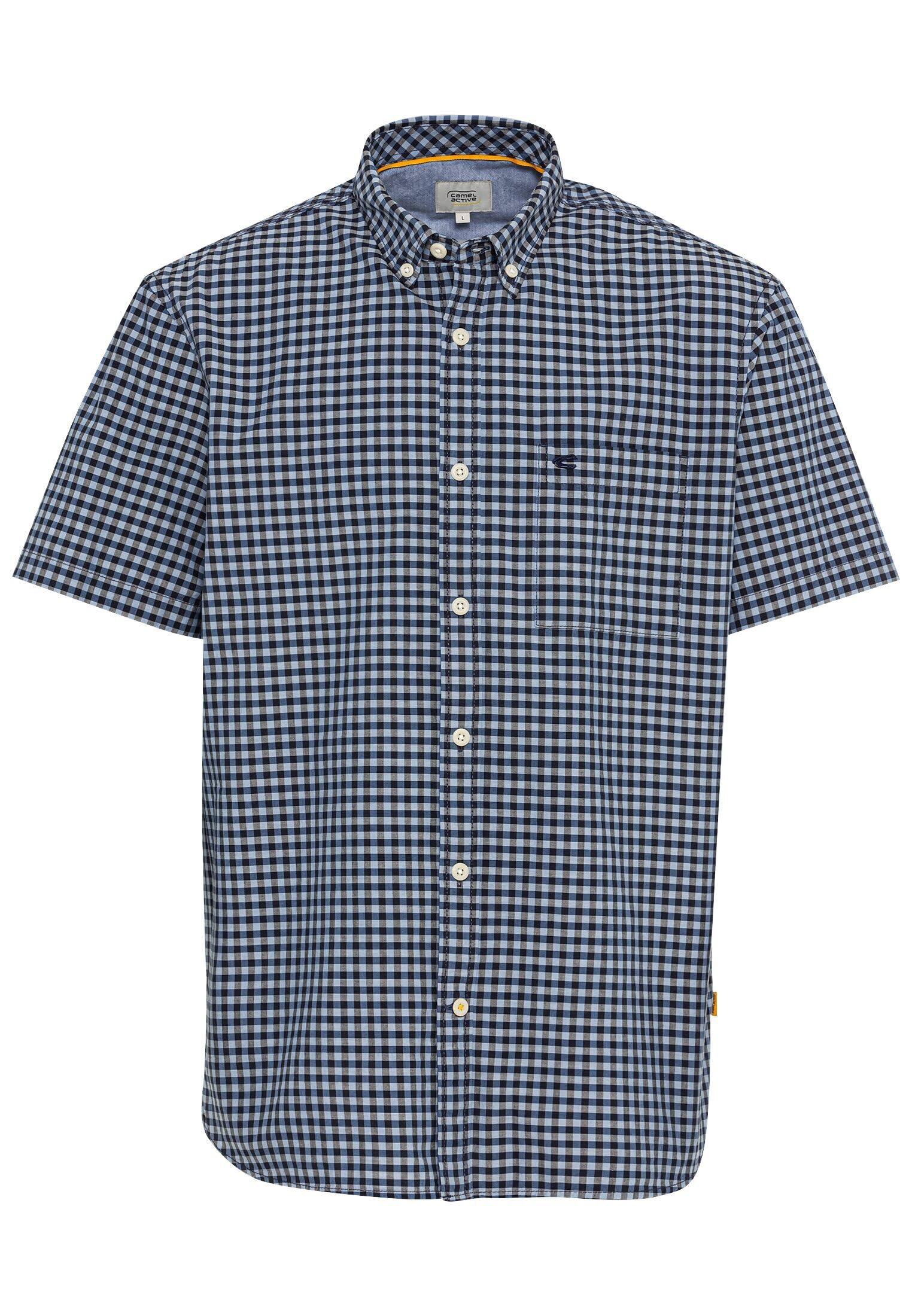 camel active Men's Casual Shirt, Night Blue, XXL