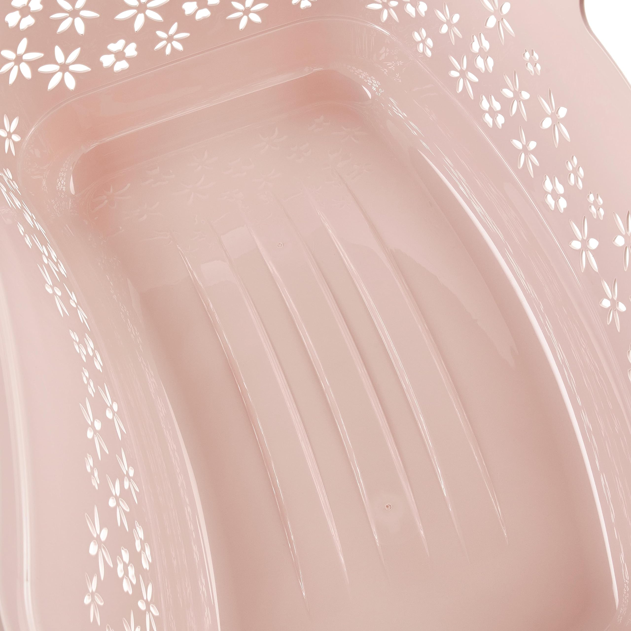 keeeper Cesta per il Bucato Ergonomica con Decorazione Permeabile all'Aria, Morbidi Manici Antiscivolo, 50 L, Lasse, Nordic Pink (Rosa)