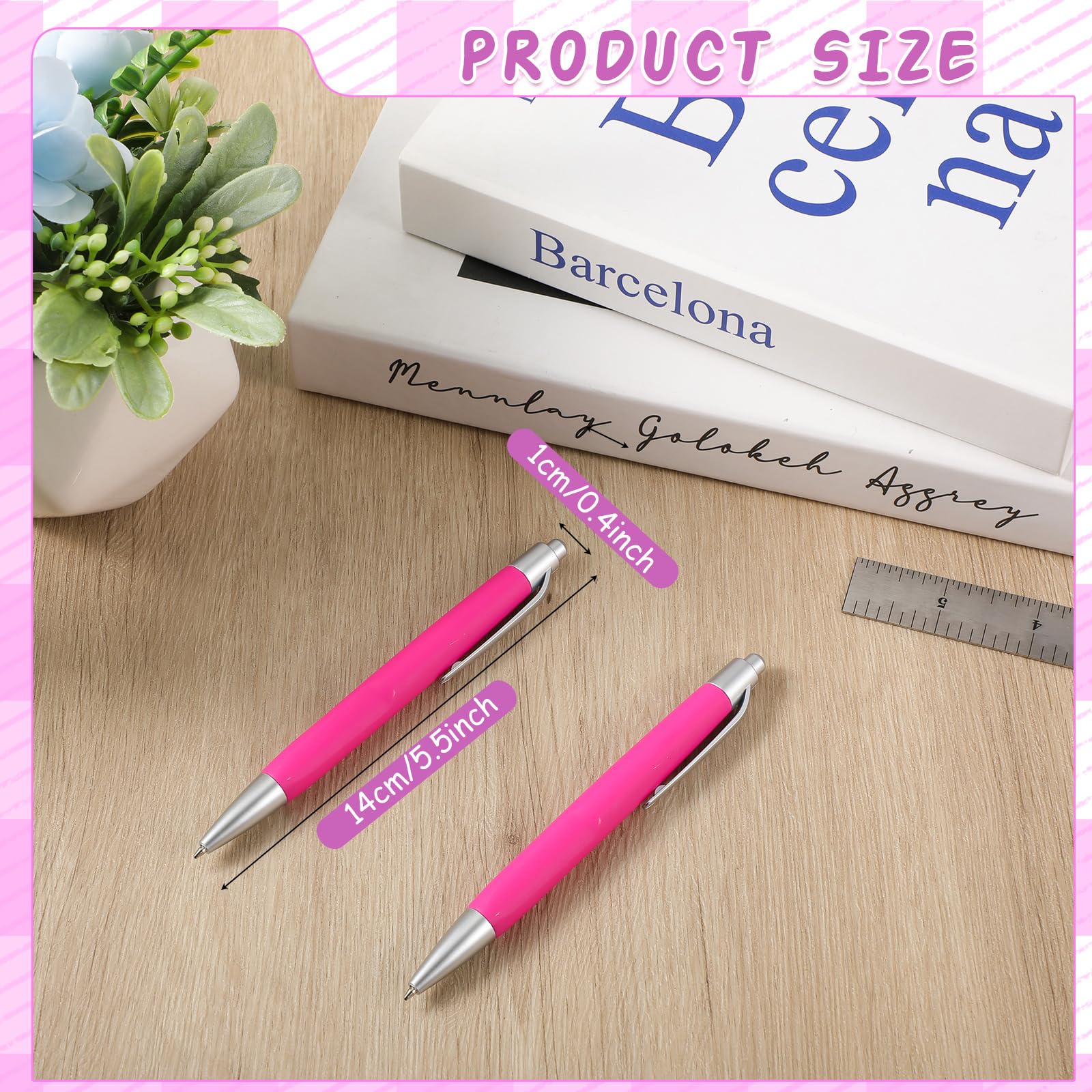 Amazon.co.jp: 100本 ピンクボールペン バルク ローズレッド かわいい