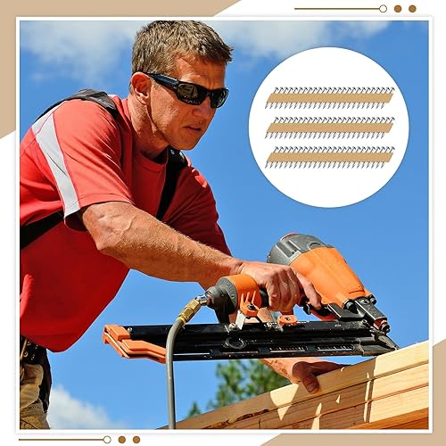 Miniatura 9 de Zonon 3000 unidades de clavos de conector de metal de 1 12 pulgadas, clavos galvanizados para colgar vigas de 34 grados, con cinta de papel de 34