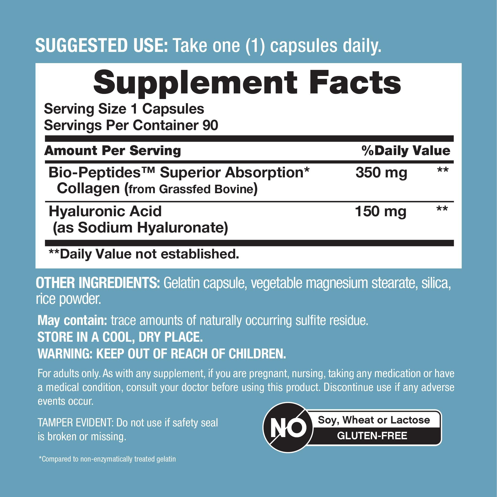 NeoCell Collagen Peptides Capsules | 90 Count | Plus Hyaluronic Acid — Amazon image 4