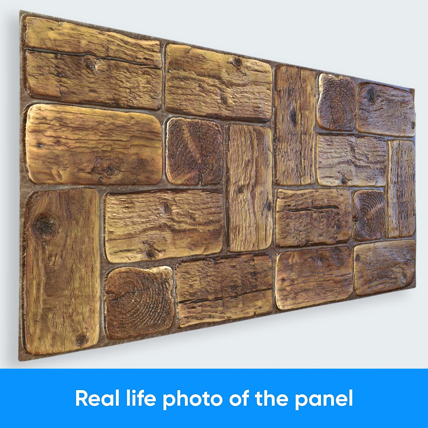 Pannelli di parete in PVC 3D decorativi piastrelle rivestimento (14, Casetta In Legno Di Pino)