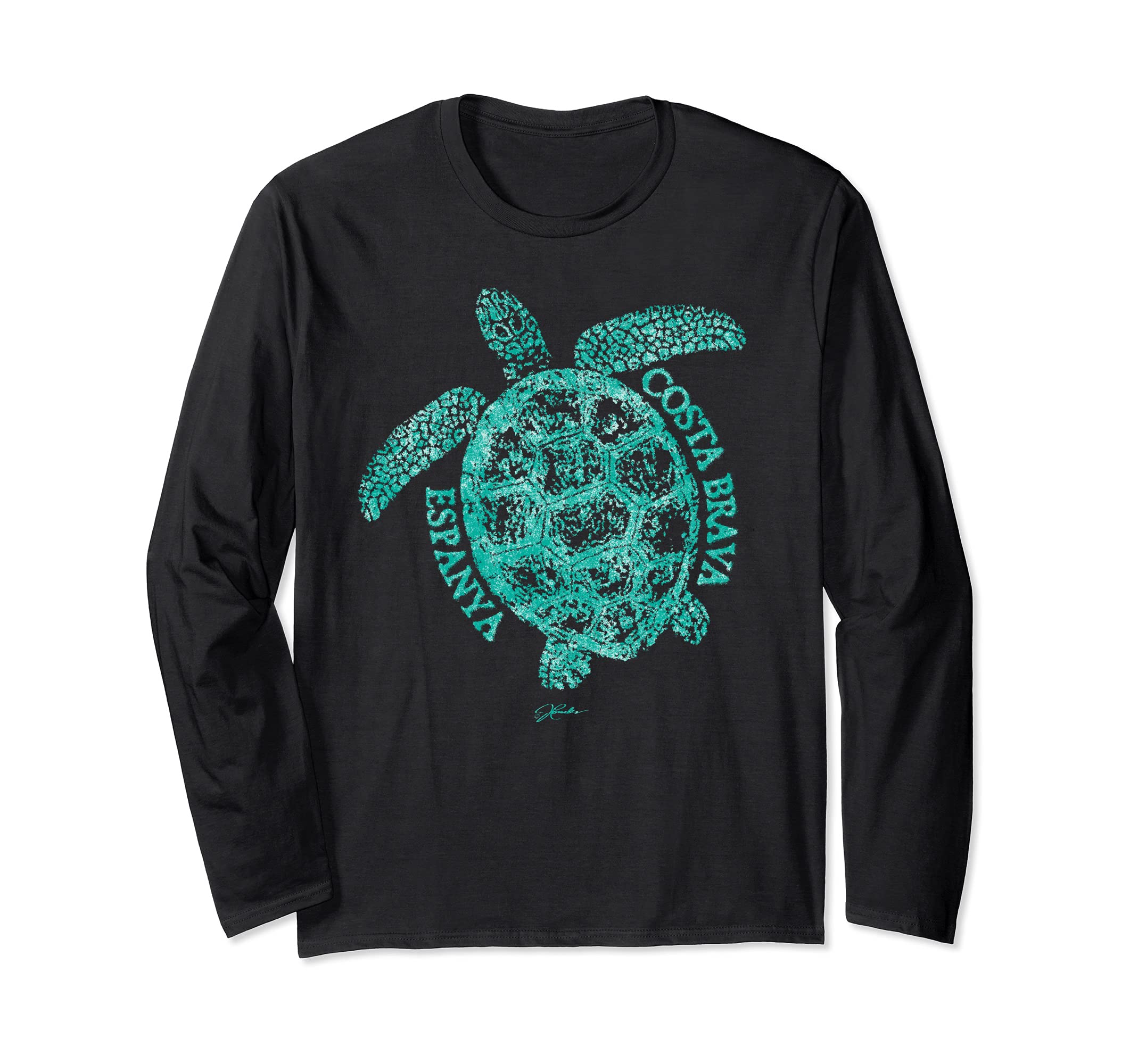 JCombs: Costa Brava, Catalonia, Spain, Sea Turtle Long Sleeve T-Shirt, Black