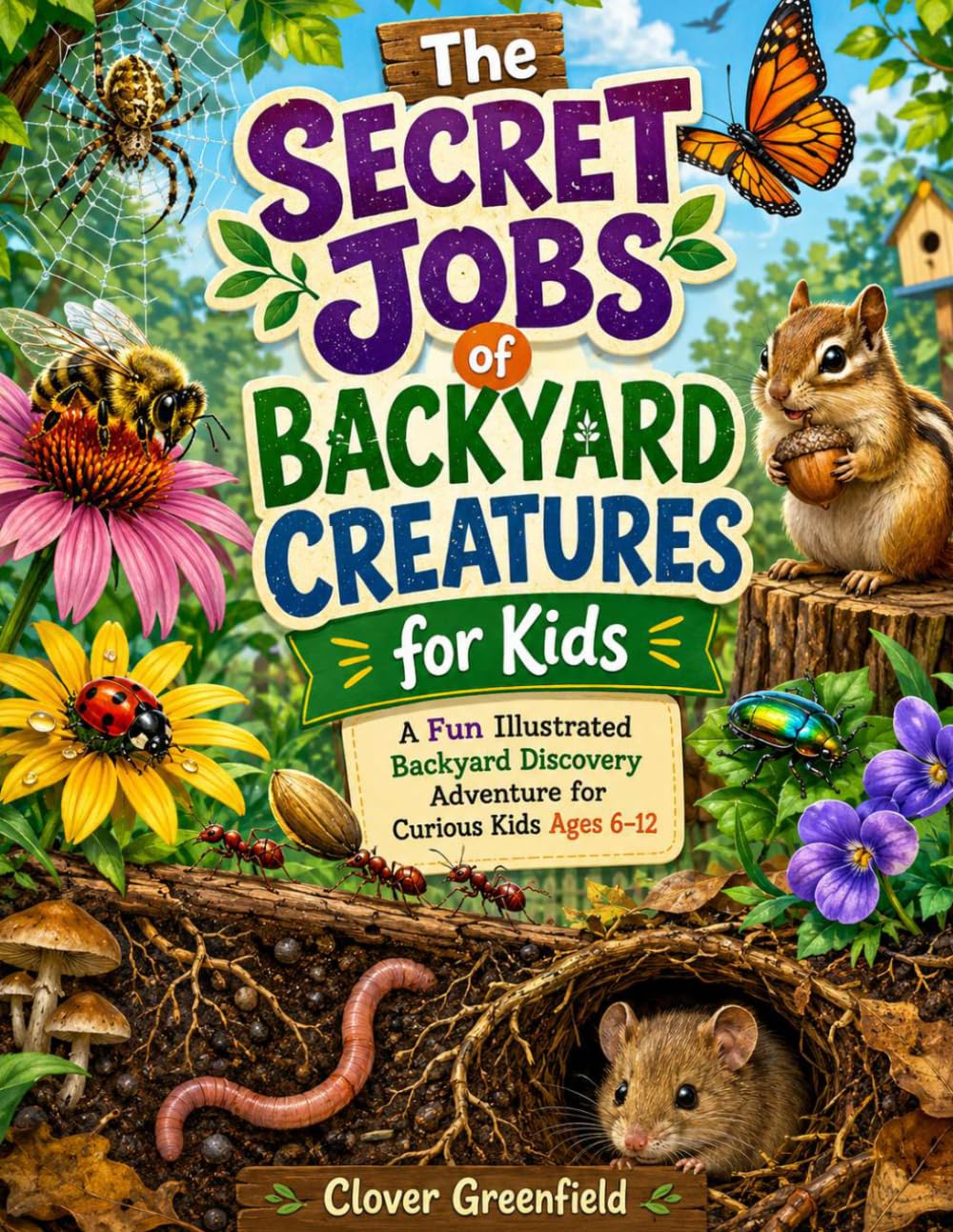 The Secret Jobs of Backyard Creatures for Kids: A Fun Illustrated Backyard Discovery Adventure for Curious Kids Ages 6–12