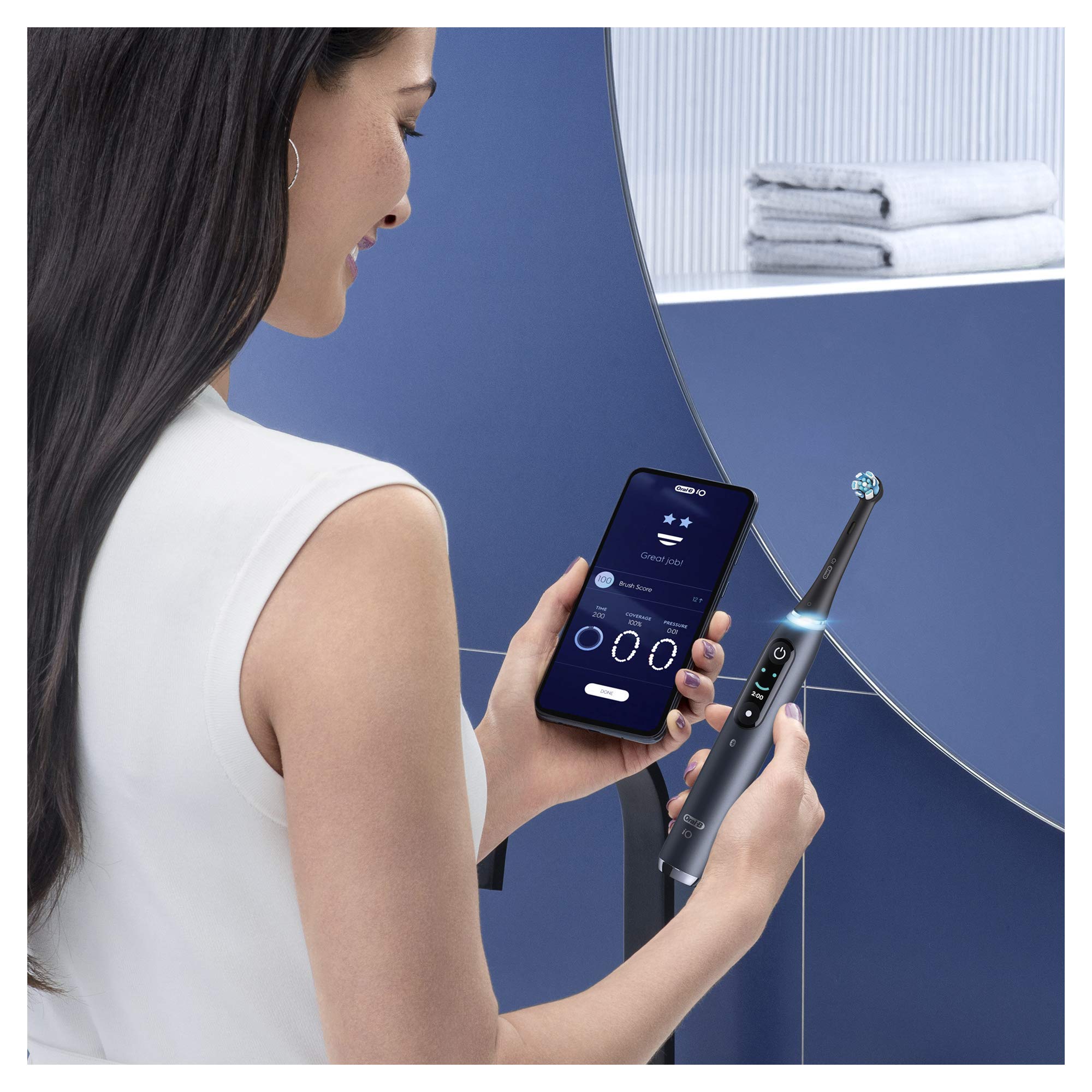 Oral-B iO - 9n - Spazzolino Elettrico Ricaricabile, 1 Spazzolino Nero Esclusivo Con Tecnologia Magnetica Rivoluzionaria, Display A Colori, 1 Testina, 1 Custodia Da Viaggio Con Caricatore