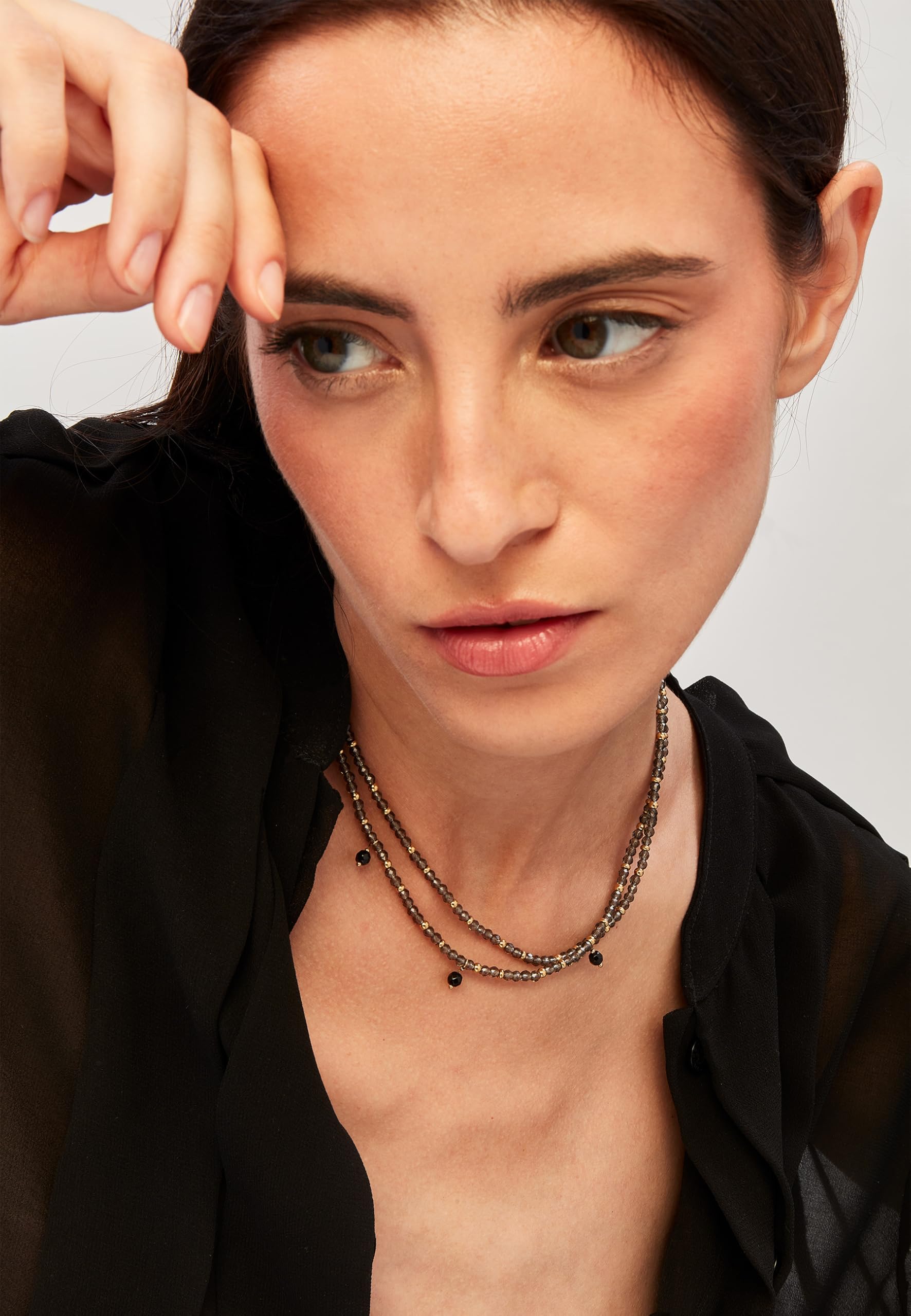 Breil, Collezione Magnetica System, Collana Donna a Due Catene con Pietre Naturali, Chiusura con Magnete, Compatibile con Tutti gli Elementi Magnetica System, Idea Regalo Donna