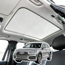 One Piece Car Sunroof Shade Compatible with Audi Q5 2009-2017, 60s Installation | Metal Frame | Breathable Blackout, 2-Layer Foldable Sunshade Cover Car Top Gray, Q5 2009-2017