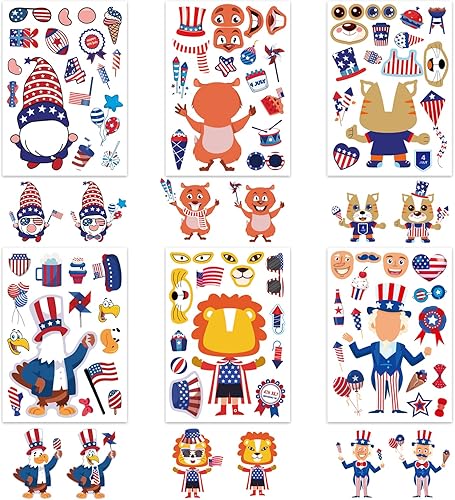 Miniatura 7 de Calcomanías de Halloween, 24 hojas de calcomanías de maíz para niños, haz tu propio personaje de Halloween, calcomanías para mezclar y combinar,