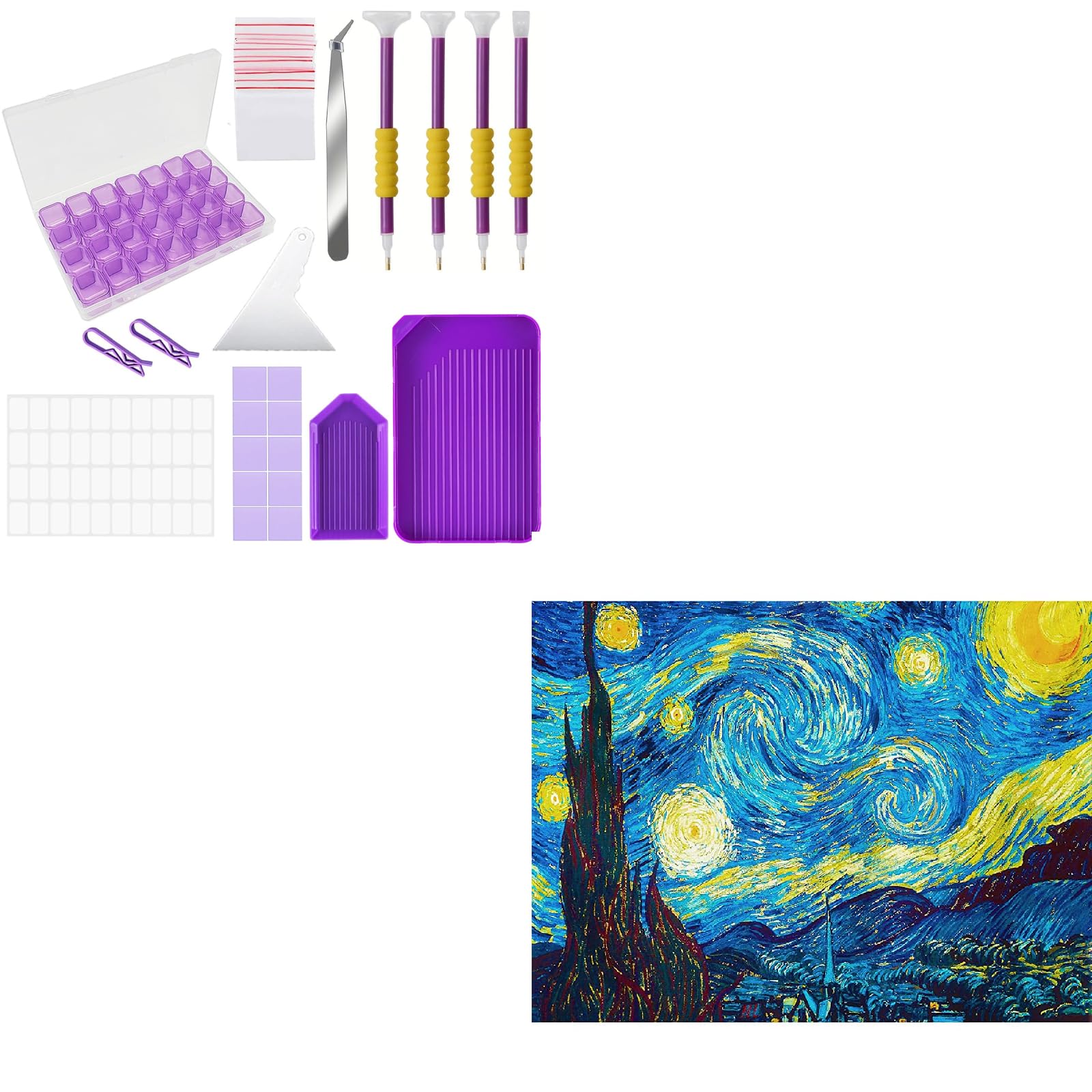 HASTHIP 5D Diamond Painting Kit Starry Night Van Gogh 30x40cm DIY Art Set