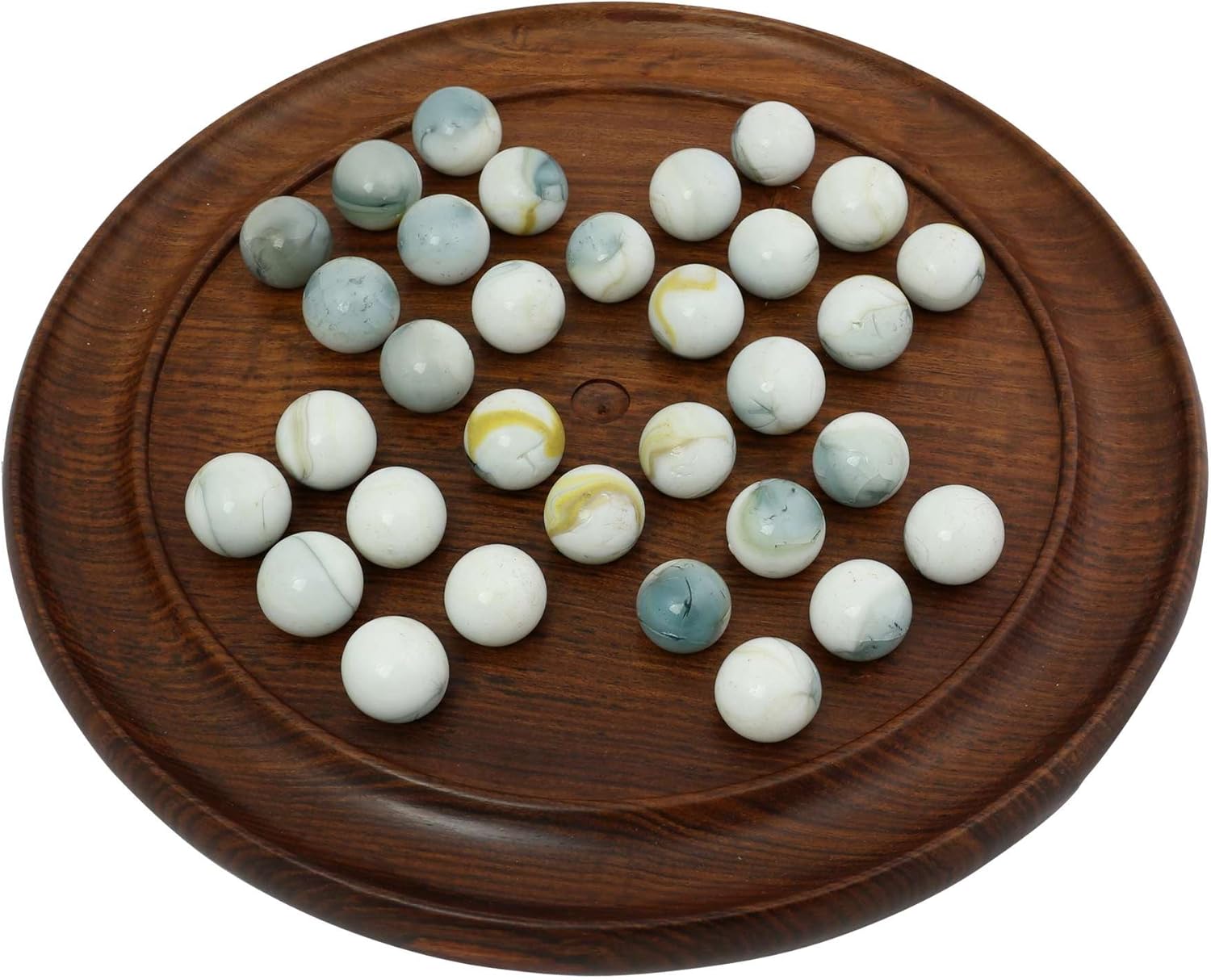 Indian Handmade Wood Marble Solitaire Set Everything Needed to Play