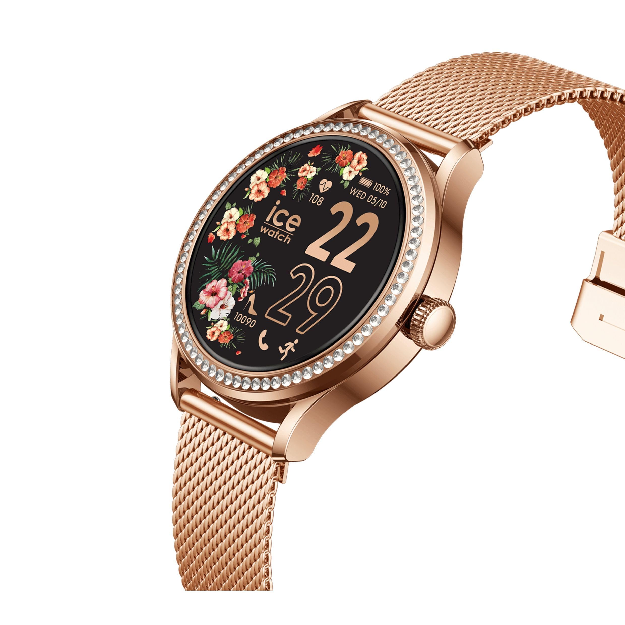 Ice-Watch - ICE smart ST 2.0 - Montre connectée pour femme avec bracelet en acier inoxydable (1,2 pouces) - GPS, Compteur de pas, suivi activités, …