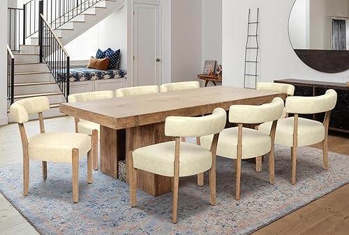 Miniatura 18 de Juego de 8 sillas de comedor modernas, sillas tapizadas de nogal para cocina y comedor, sillas de comedor de madera modernas de mediados de siglo,