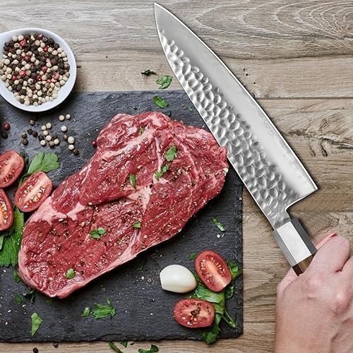 Miniatura 3 de Cuchillo de chef japonés  Cuchillo de chef profesional de 8 pulgadas ultra afilado, cuchillo de cocina japonés de 9 capas VG-10 revestido, cuchillo