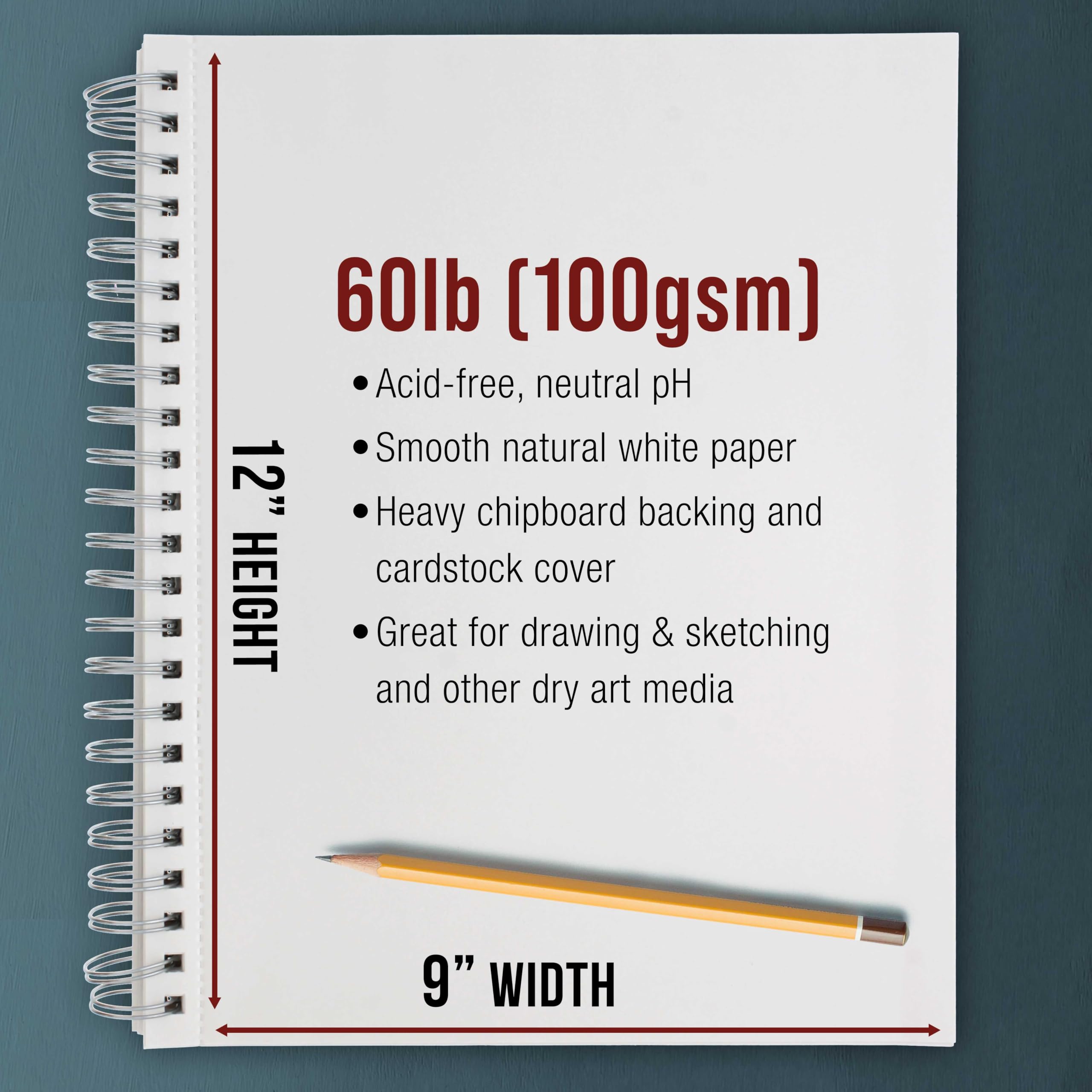 U.S. Art Supply Sketchbook Pads - 2 Pack 9x12" -3