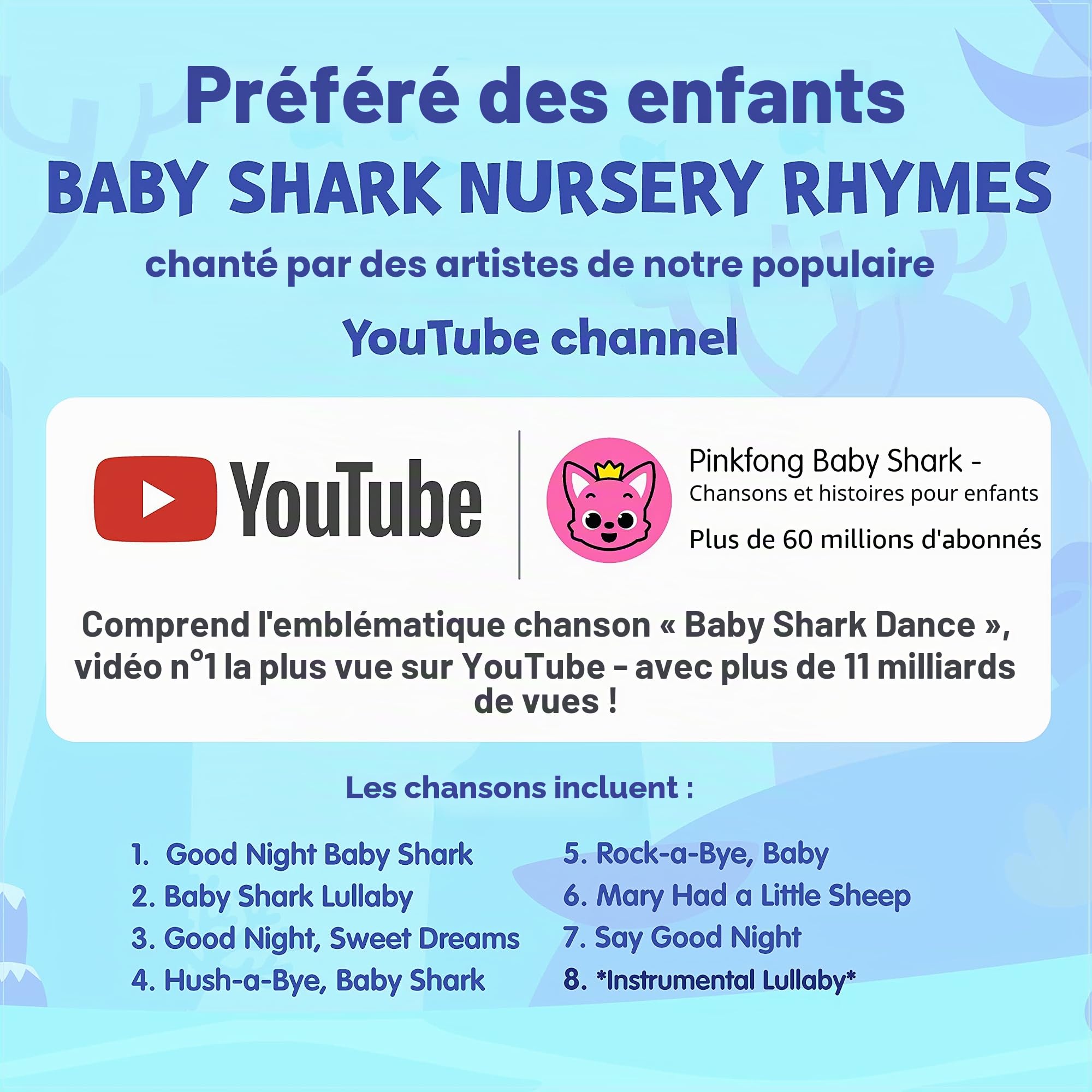 Baby Shark Livre sonore à 10 boutons pour enfants, livres d'apprentissage interactifs pour tout-petits, jouets d'apprentissage et d'éducation, cadeaux pour bébés requins pour enfants