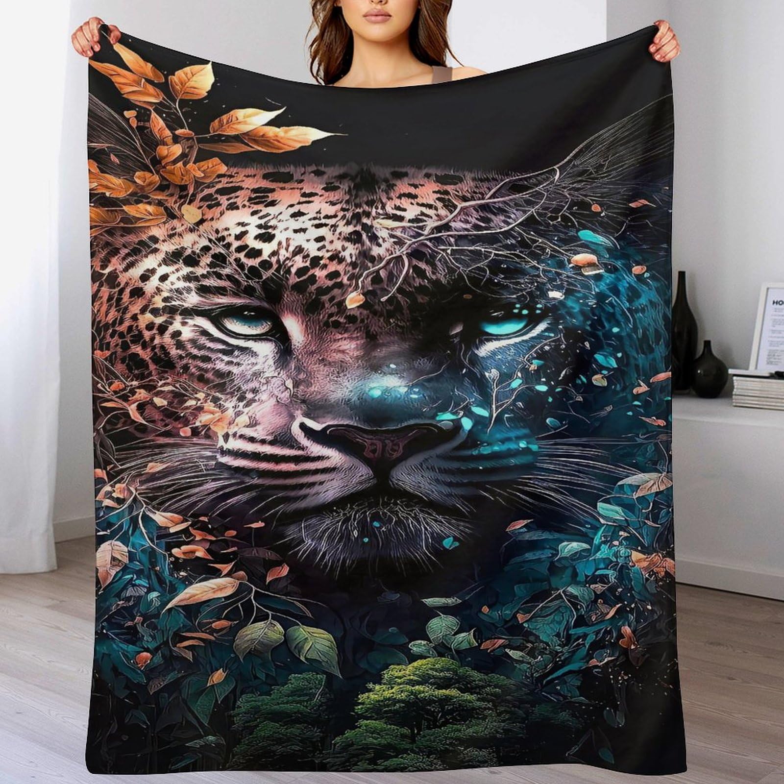 Couverture léopard haut de gamme en flanelle douce 150x200
