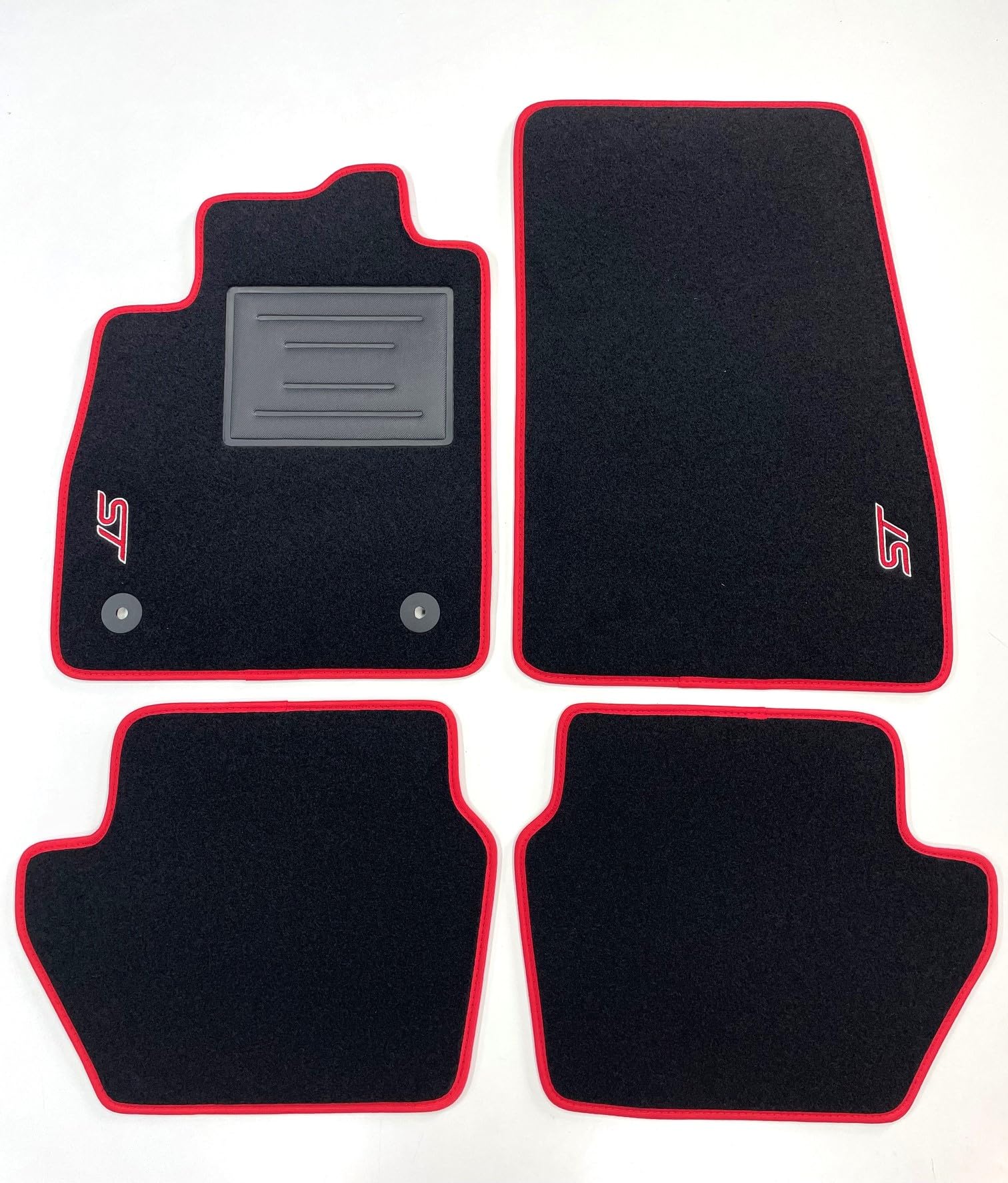 ASC Tappetini Auto Compatibili con Ford Puma II 2019-/Hybrid ST Line, Moquette, Bordo Antiscivolo, Battitacco in Gomma, 2 Loghi Ricamati