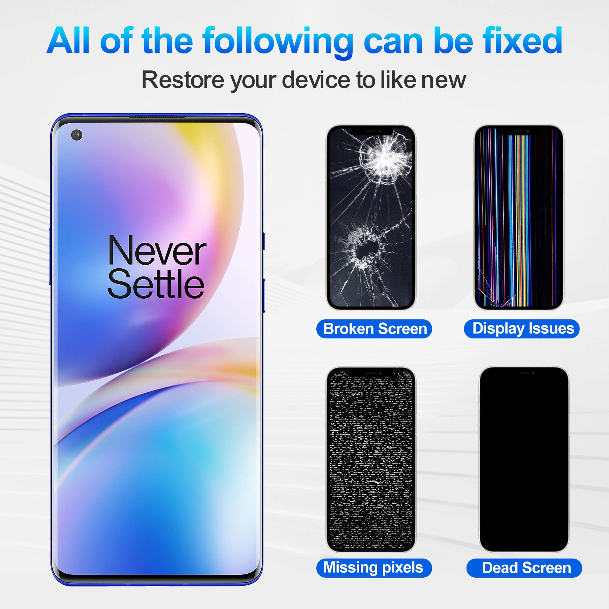 Duotipa 6.78" Neu TFT Display Kompatibel mit OnePlus 8 Pro IN2023, IN2020 LCD Display Touchscreen Digitizer Montage mit Reparatur Tools Kit - Schwarz,No Fingerprint