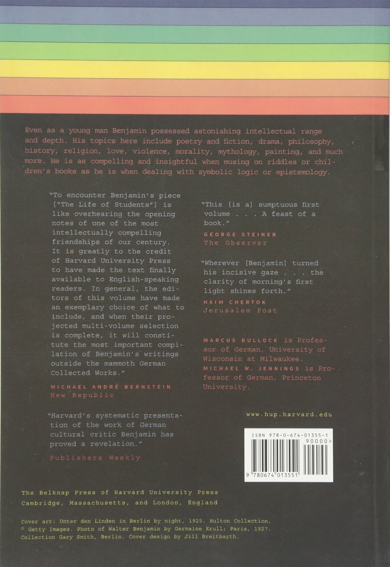 1913–1926 (1) (Walter Benjamin: Selected Writings)