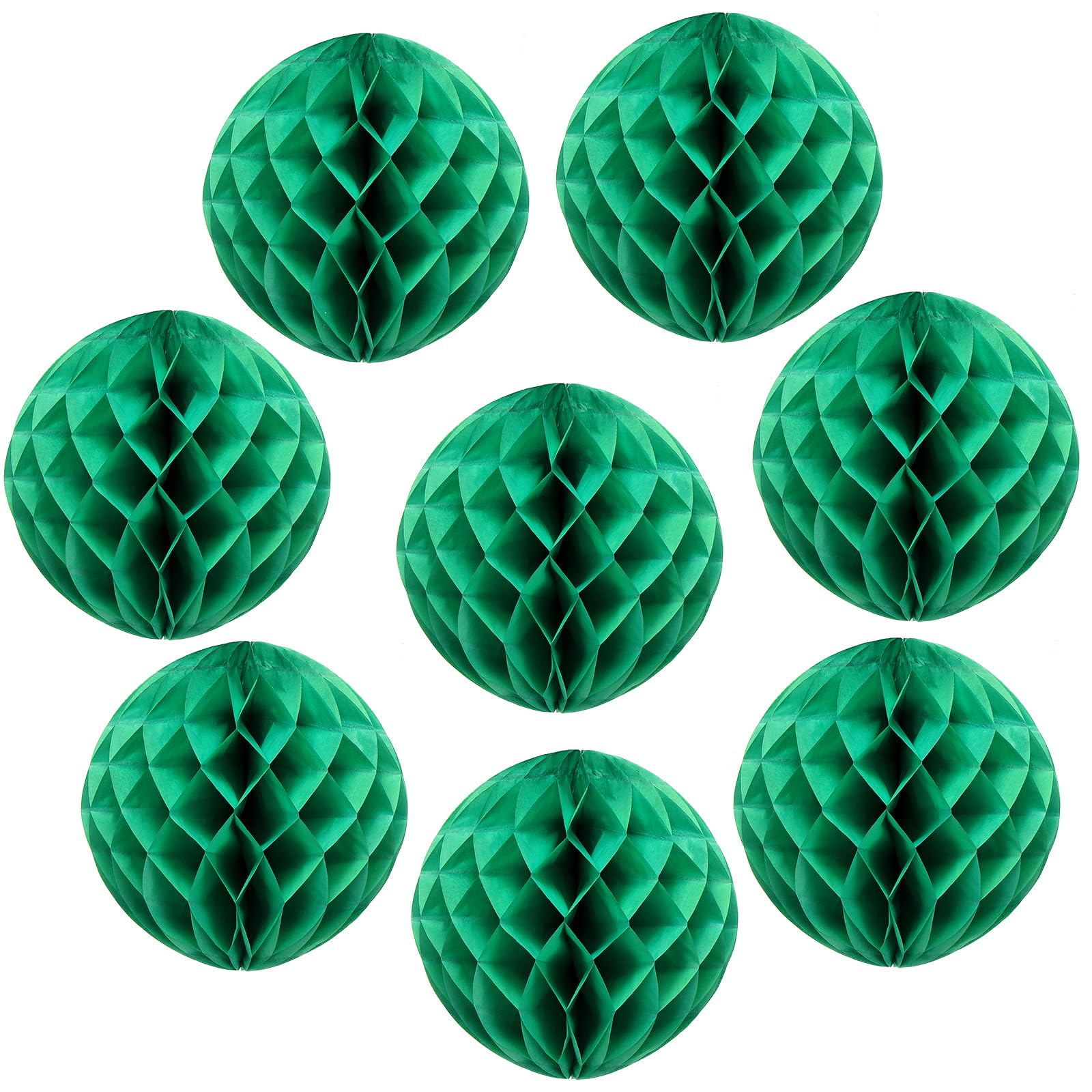 sourcing map 8 Pcs Honeycomb Balls, 10" Dia Honeycomb Flower, Dark Green โ image 1
