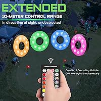 Vista 5 de KINGTOP Luz de hoyo de golf LED recargable - Impermeable, lente de iluminación enfocada, control remoto, perfecta para práctica nocturna de golf