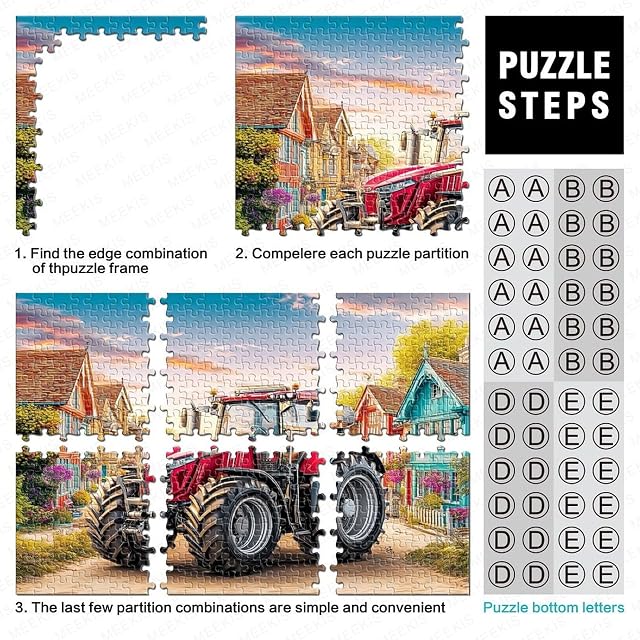 Foto 4 de 8 de Puzzle Escena de Tractor Rural 1000 Piezas Papel Premium, Educativo