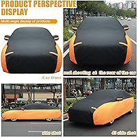 Vista 4 de Riakrum Funda completa impermeable para todo tipo de clima, para automóviles, resistente al viento, a la lluvia, protección UV, resistente a