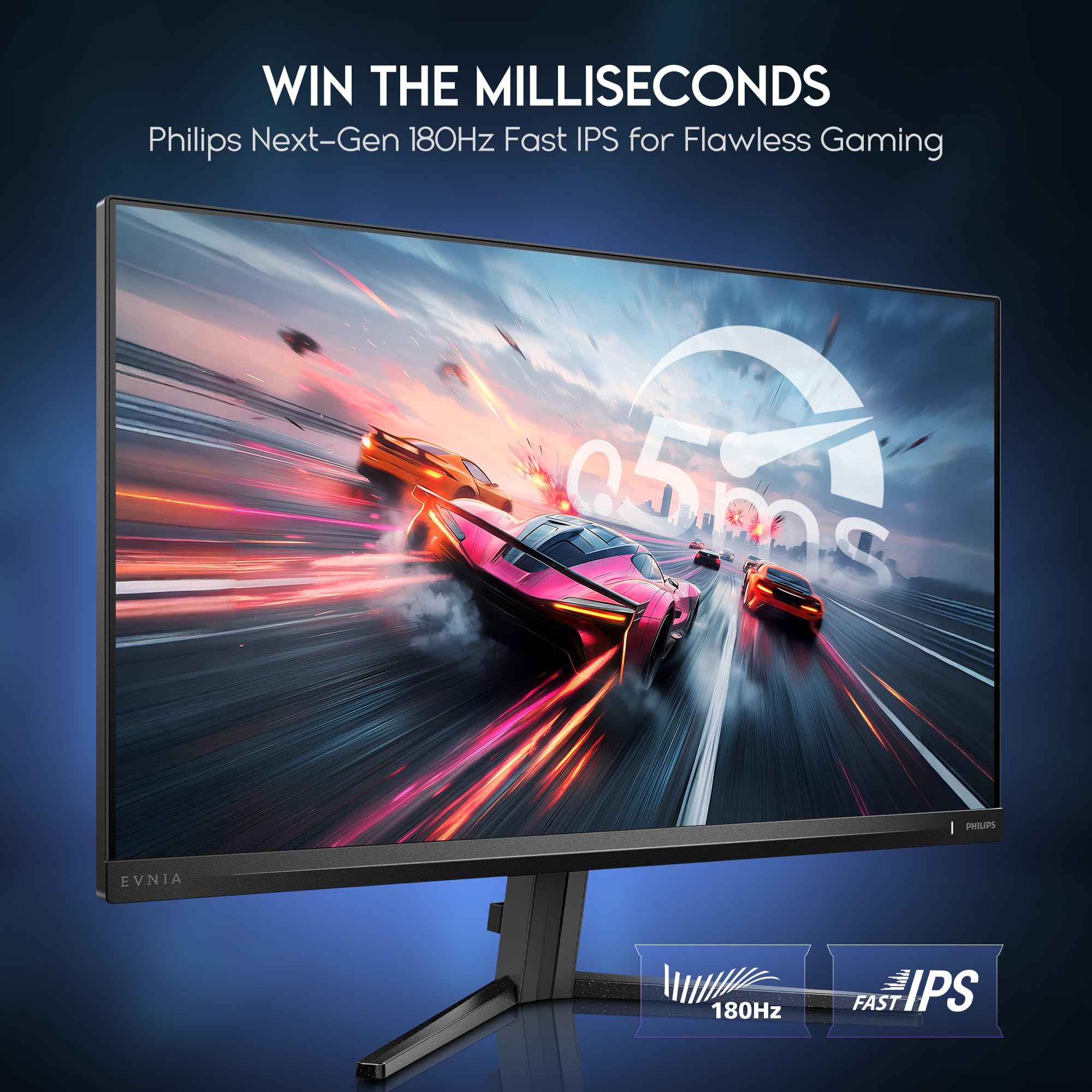 Philips Evnia, 27inch Gaming Monitor, 180Hz, 0.5ms, Fast IPS, Full