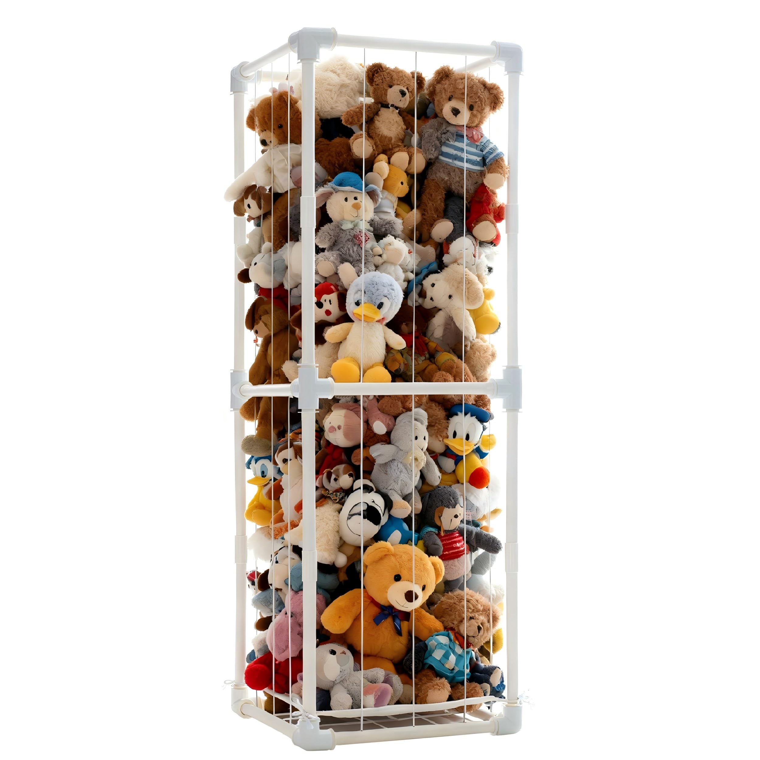 Stuffed Animal Storage PVC Plush Organizer Shelf Plush Stuffed Animal Holder Standing Kids Toy Storage Cage With Elastic Band For Nursery Play Room - View #11
