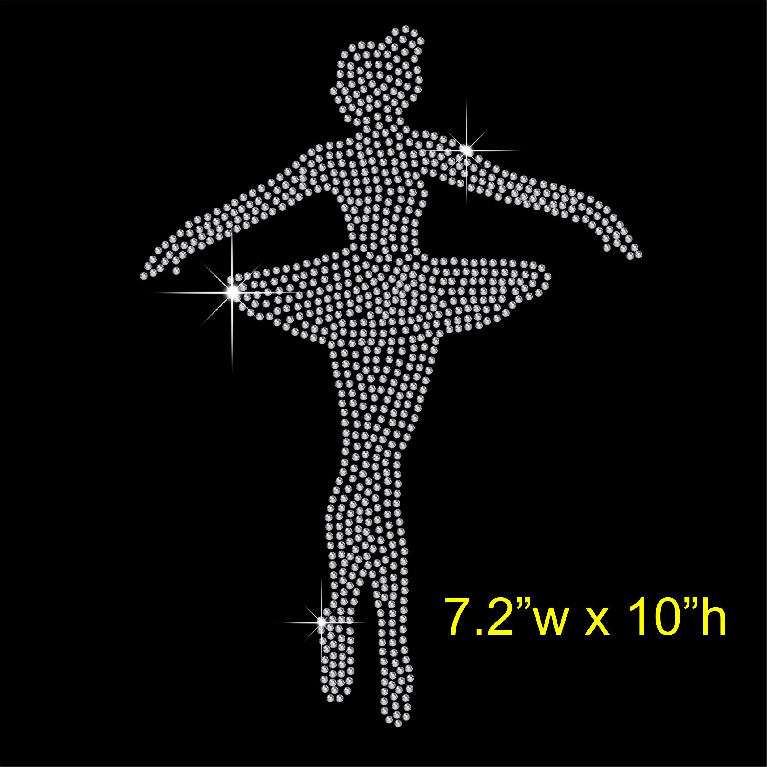 TShirt Showroom Ballerina Dance Diamante Hotfix Rhinestone Diamante Iron on Transfer Motif Applique