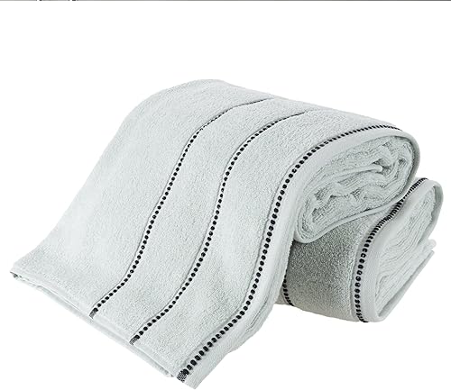 Bedford Home - Juego de toallas de algodón de lujo, juego de 2 toallas de baño hechas de 100% algodón sin torsión, secado rápido, suave y absorbente