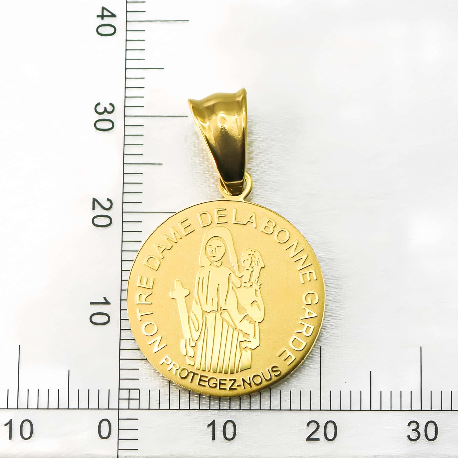 Catholic Marie Julie Jahenny of Benediction with Protection，Stainless Steel Our Lady of Good Guard Medal,Christian Protection Pendant