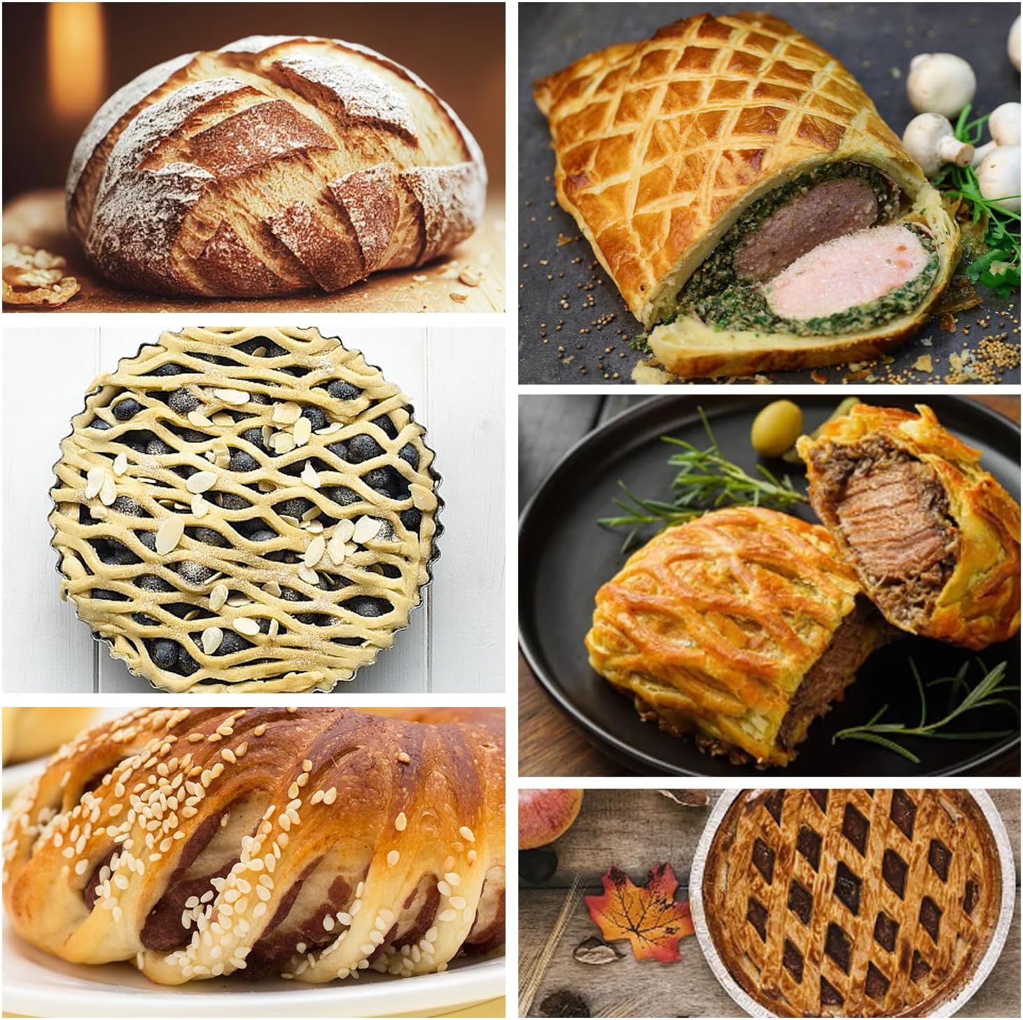 Pastry Lattice Roller Cutter, Multi-Functional Pie Crust Tool for Beef Wellington, Ravioli, Pizza Dough – Long Handle Plastic Lattice Cutter for Baking Lattice Top Pastries, Cookies, and Pasta