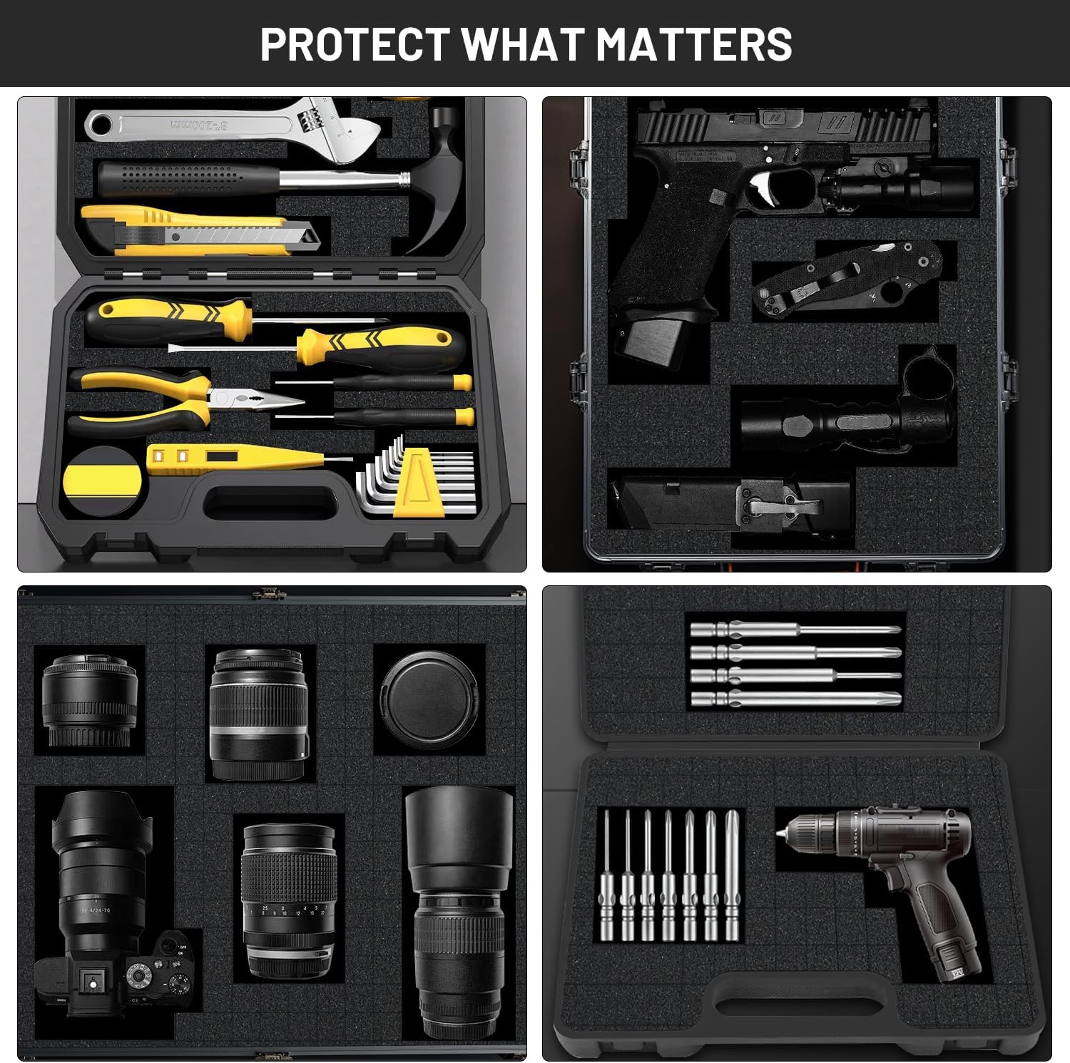 Dual-Thickness Case Foam Insert Kit 4PCS (2PCS 16x12x2" + 2PCS 16x12x0.4") - Pick and Pluck Protective Layer for Tool Drawers, Game Cases & Collectible Organizers - Image 6