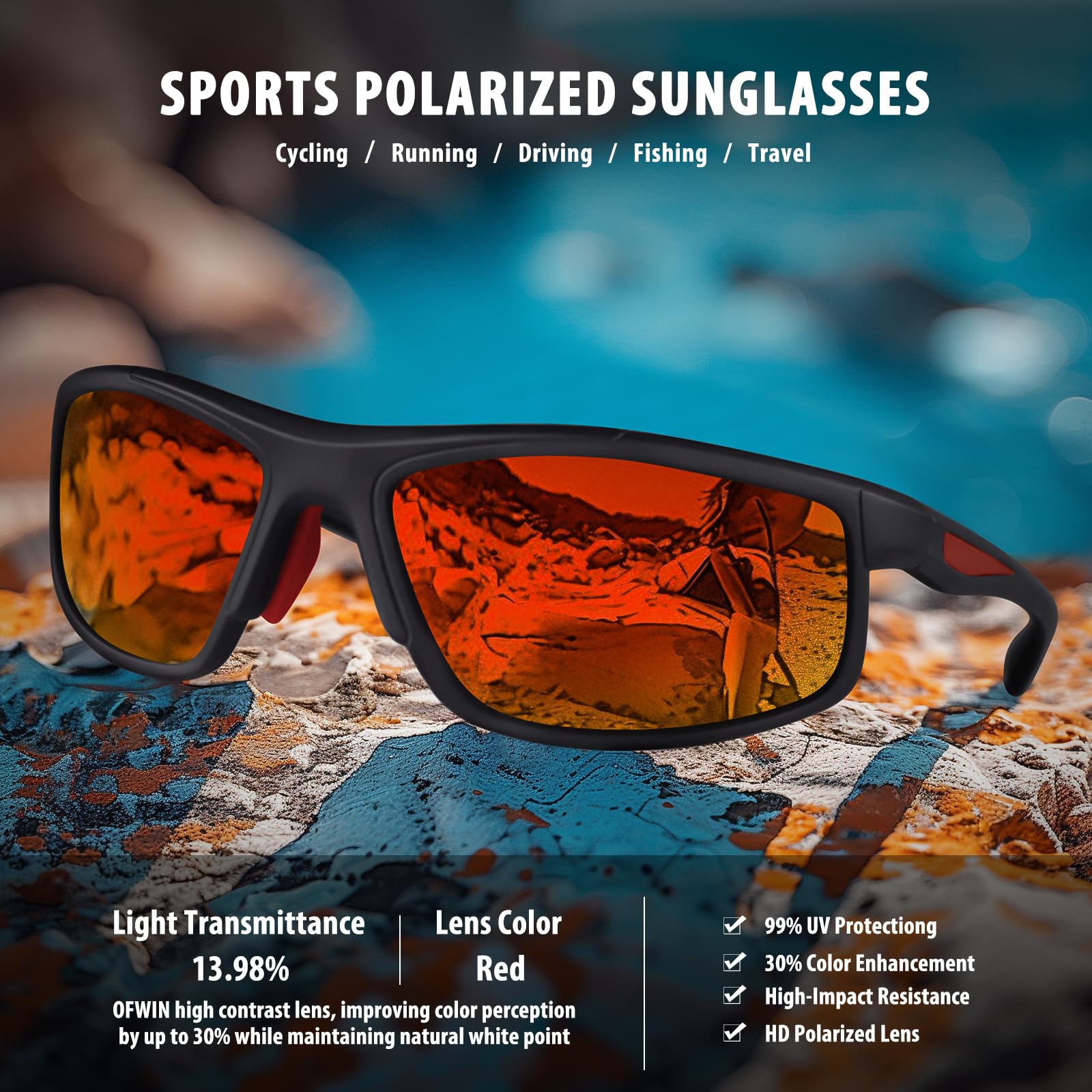 Sportowe okulary przeciwsłoneczne dla mężczyzn kobiet spolaryzowane ochrona UV wędkarstwo jazda jazda na rowerze rower bieganie owijane okulary przeciwsłoneczne