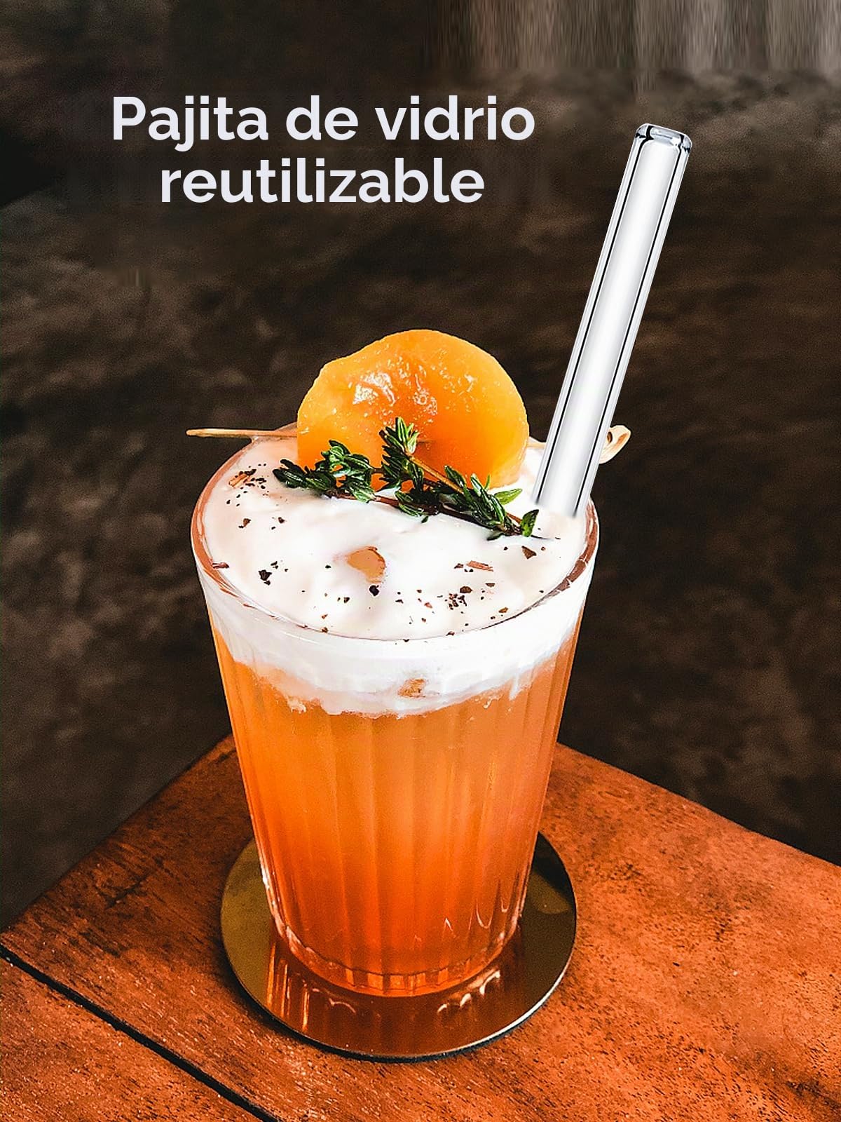 Realure 4 Pcs Pajitas Bubble Tea, 14mm Extra Ancha de Cristal Reutilizables, Transparentes de Vetro Rectas 215mm Con Cepillitos, Para Bubble Tea, Cócteles, Batidos, Jugo