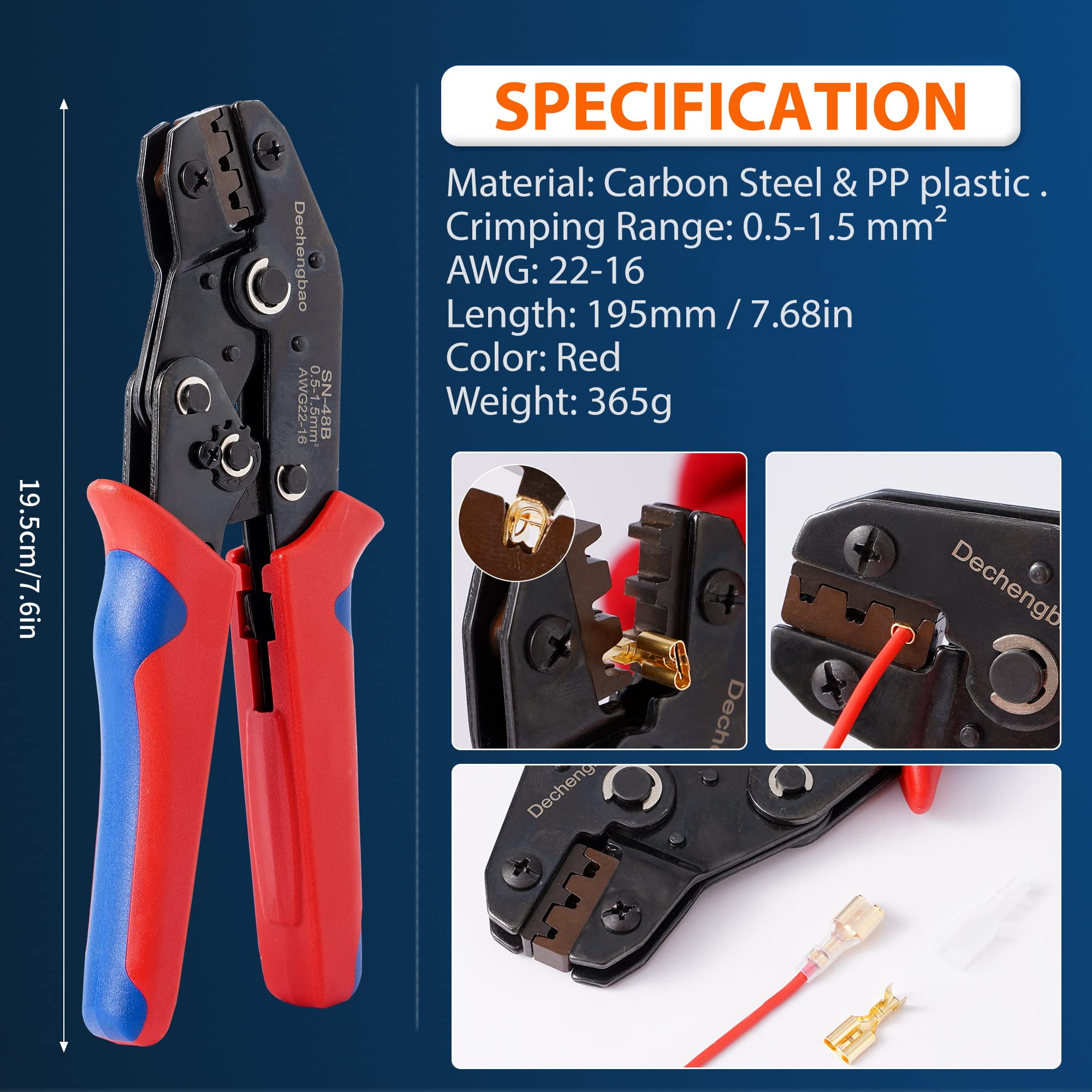 Pinze Crimpare Con Matrici Kit Crimpatura Cavi Professionale – 8 Matrici E Pinza A Cricchetto Per Terminali Elettrici Kit Crimpatura Terminali Cavi 8 Matrici