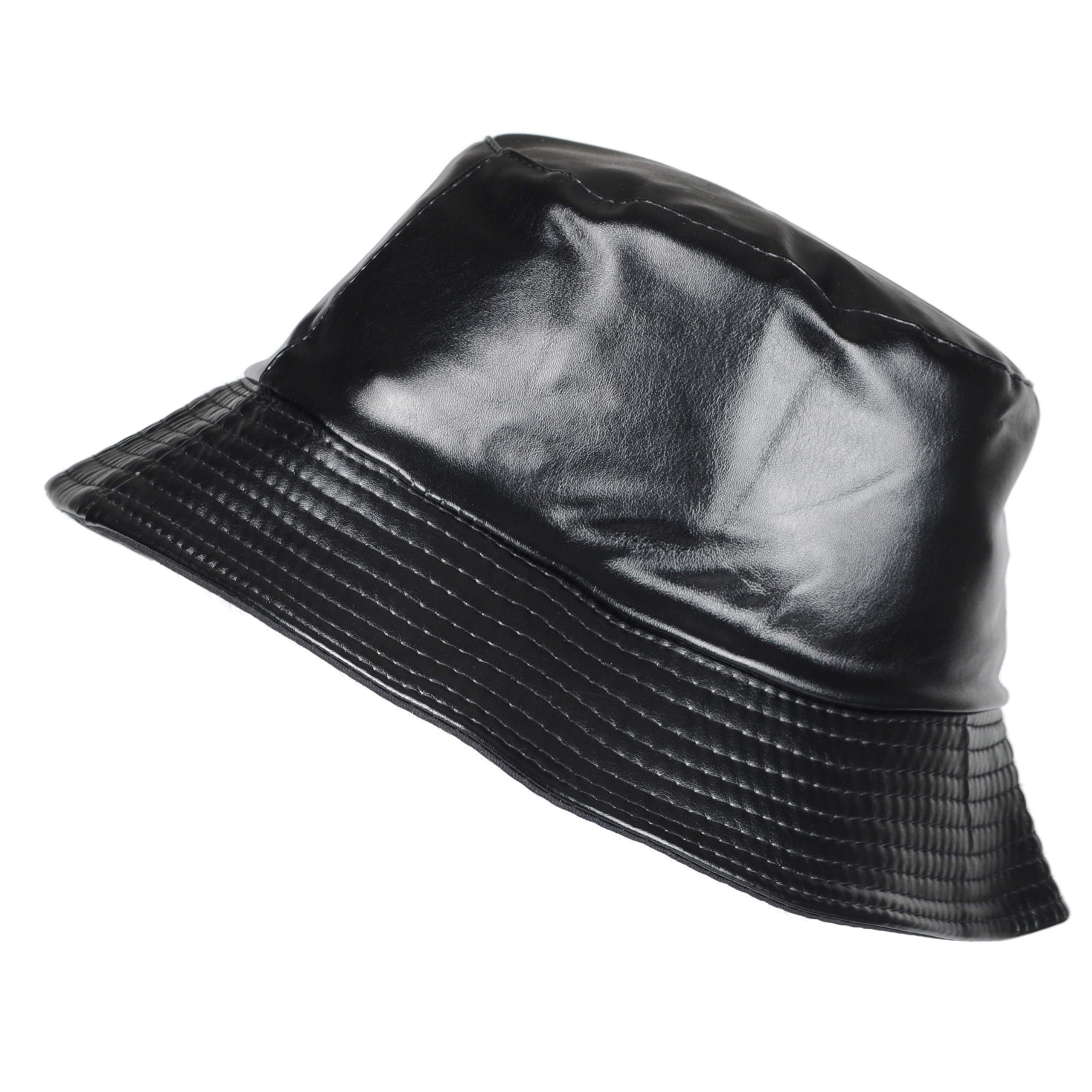 Toutacoo, Rain Hat, Matt Waxed, Woman, Waterproof, Reversible (Plain Black)