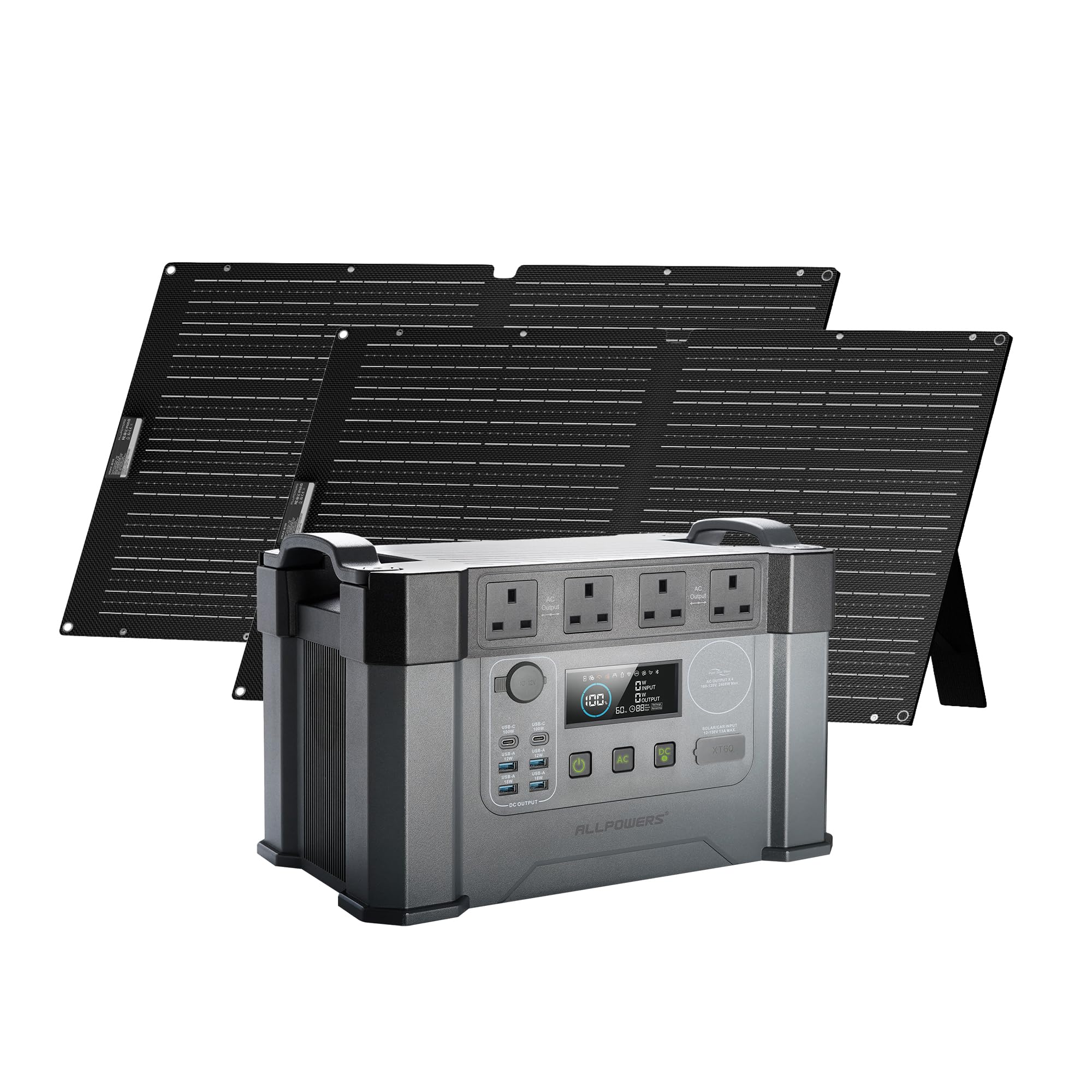 ALLPOWERS 2400W Estación de energía portátil S2000 Pro batería portátil LiFePo4 de 1451Wh generador solar de salida de CA 4x2400W con MPPT y SAI＜15ms — view 9