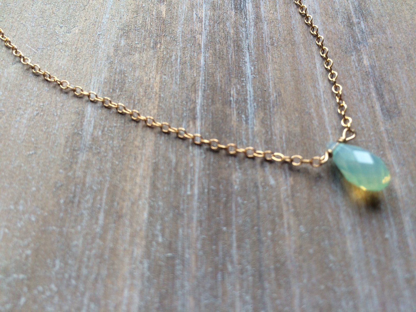 Swarovski Crystal Birthstone Teardrop Necklace (Opal)