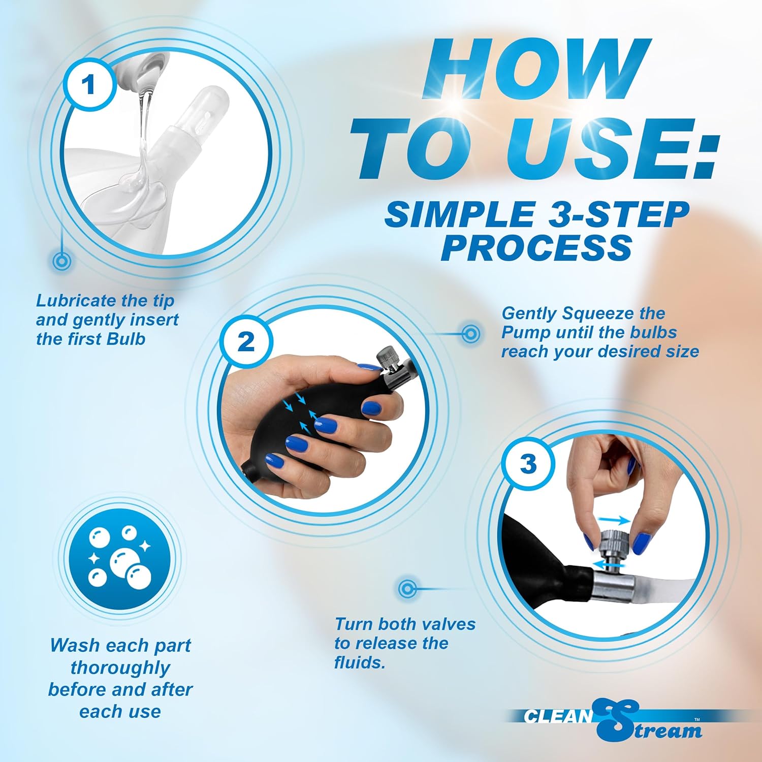 Cleanstream Double Bulb Silicone Anal Enema Catheter, No-Mess Colon Cleanse, 17.5 Inches, Easy to Use