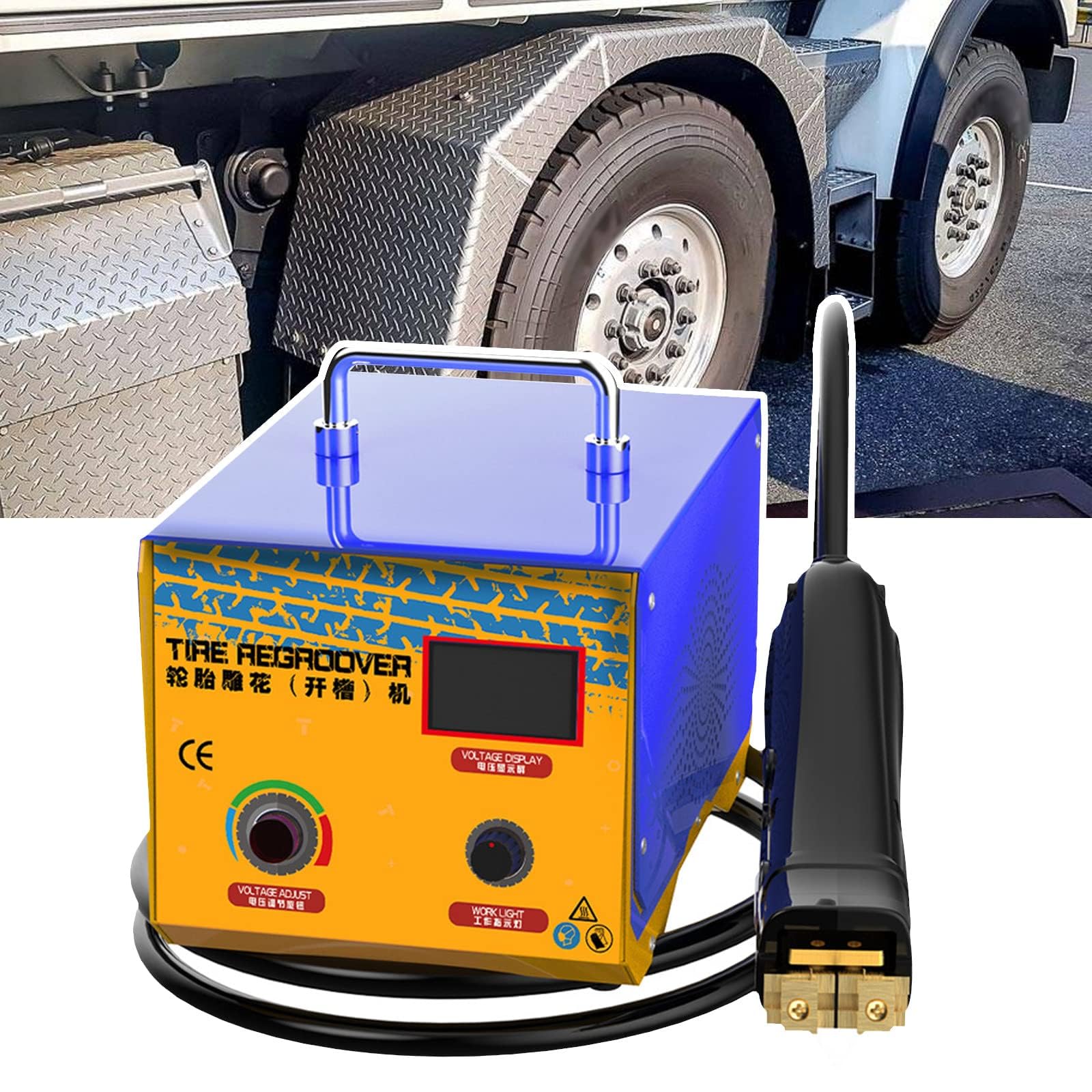 Portable Truck Tyre Regroover - Solid Tire Grooving Tool Kit for Car, Motorcycle, ATV, Industrial Tires - 1000W Power, 5M Cable Length